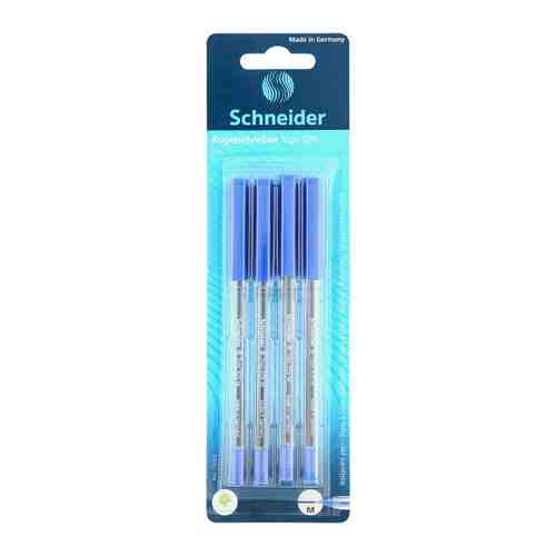 Набор шариковых ручек Schneider Tops 505 M синих 4 штуки (толщина линии 1.0 мм) арт. 3408691