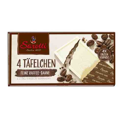 Шоколад Sarotti белый Кофе со сливками 4 штуки по 28 г арт. 3413733