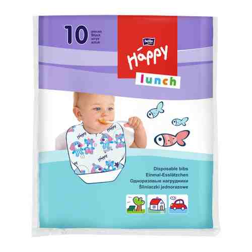 Нагрудник детский Bella Baby Happy Lunch с карманом от 6 месяцев одноразовый 10 штук арт. 3397299