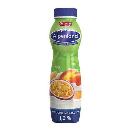 Напиток Alpenland йогуртный питьевой персик маракуйя 1.2% 290 г арт. 3413787