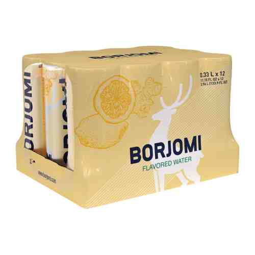 Напиток Borjomi Flavored Water Цитрусовый микс Имбирь без сахара 12 штук по 0.33 л арт. 3417537