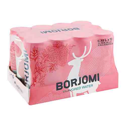 Напиток Borjomi Flavored Земляника Артемизия без сахара 12 штук по 0.33 л арт. 3417539