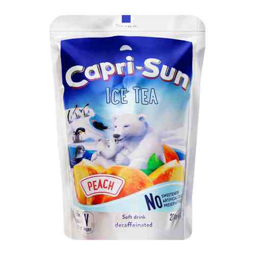 Напиток Capri Sun Ice Tea Peach сокосодержащий из смеси фруктов негазированный пастеризованный 200 мл арт. 3516806