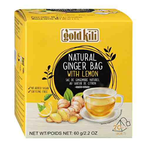 Напиток Gold Kili Имбирь натуральный c лимоном 20 пакетиков по 4 г арт. 3382026