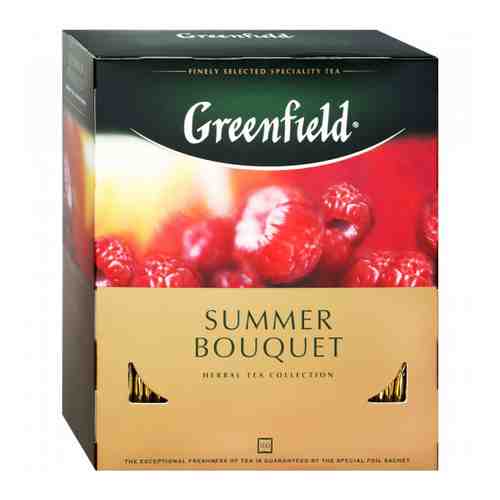 Напиток Greenfield Summer Bouquet чайный со вкусом и ароматом малины 100 пакетиков по 2 г арт. 3235070