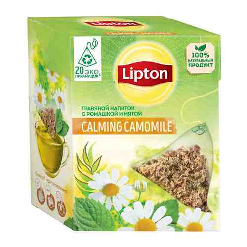 Напиток Lipton Сalming Сamomile травяной с ромашкой и мятой 20 пирамидок по 0.7 г арт. 3365738