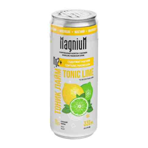 Напиток MagniuM с магнинем со вкусом Тоник-Лайм газированный 0.33 л арт. 3496217