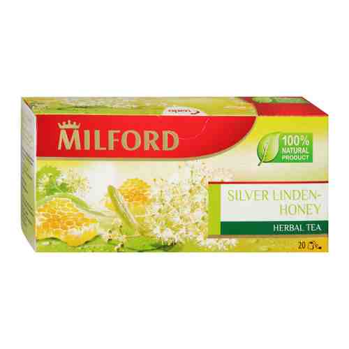 Напиток Milford Silver Linden-Honey чайный со вкусом меда и ароматом липы 20 пакетиков по 2 г арт. 3353574