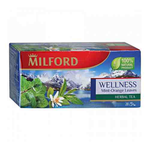 Напиток Milford Wellness Mint-Orange Leaves чайный мята-листья апельсина 20 пакетиков по 2 г арт. 3276340