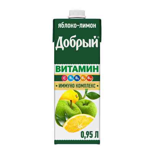 Напиток сокосодержащий Добрый яблочно-лимонный обогащенный витаминами 950 мл арт. 3520043
