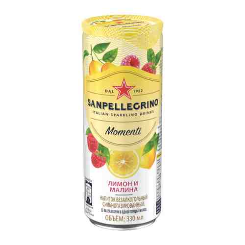 Напиток сокосодержащий SanPellegrino Momenti Лимон Малина газированный 0.33 л арт. 3401214