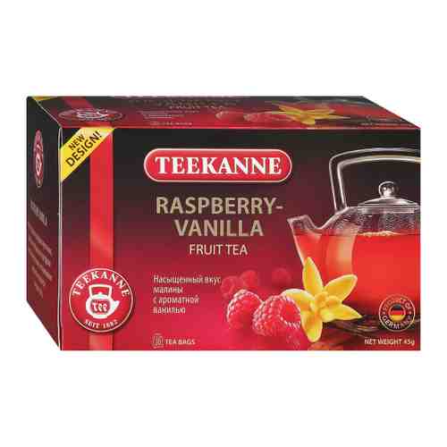 Напиток Teekanne Raspberry-Vanilla чайный с ароматом малины и ванили 20 пакетиков по 2.25 г арт. 3374679