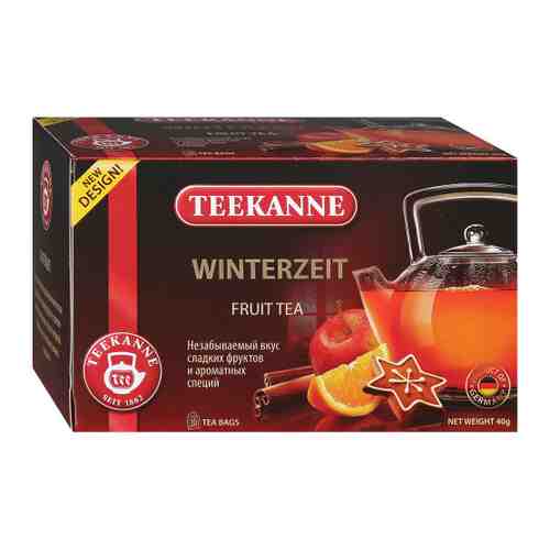 Напиток Teekanne Winterzeit Fruit Tea чайный с ароматом специй 20 пакетиков по 2 г арт. 3374678