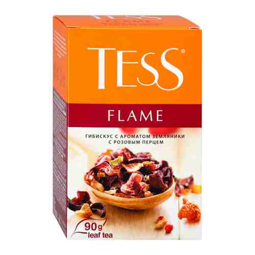 Напиток Tess Flame чайный листовой со вкусом и ароматом земляники с розовым перцем 90 г арт. 3386872