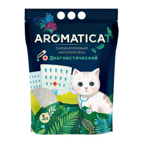 Наполнитель AromatiCat силикагелевый диагностический с гранулами-индикаторами pH для кошачьего туалета 3 л арт. 3404524