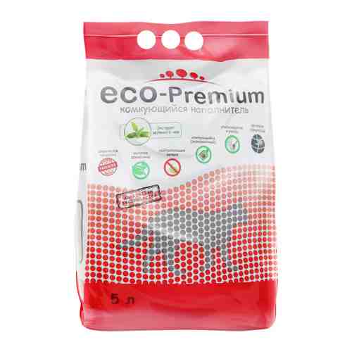 Наполнитель Eco Premium Зеленый чай древесный для кошачьего туалета 5 л арт. 3479870