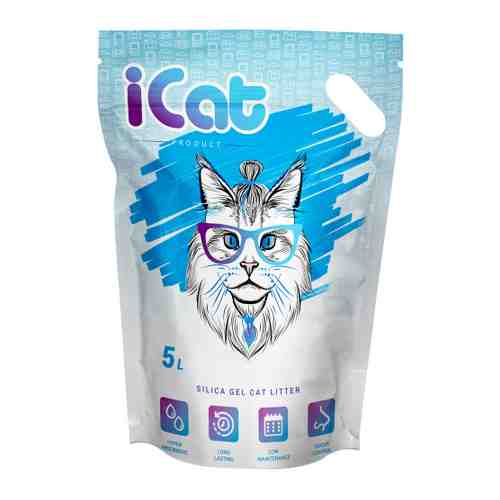 Наполнитель iCAT силикагелевый без ароматизатора для кошачьего туалета 5 л арт. 3408370