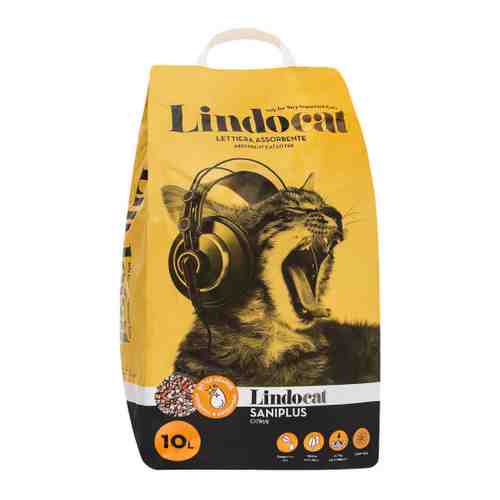 Наполнитель Lindocat Saniplus впитывающий антисептический с ароматом апельсина для кошачьего туалета 10 л арт. 3459208