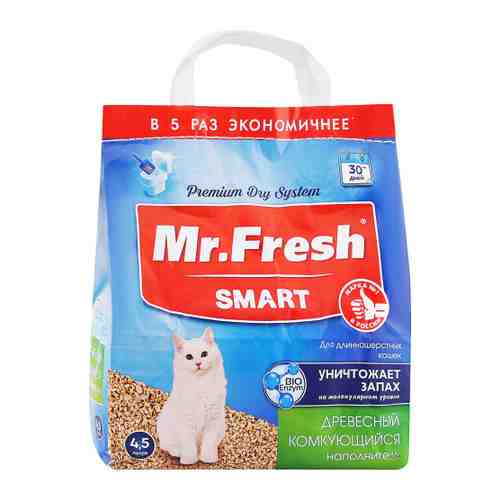Наполнитель Mr.Fresh SMART для длинношёрстных кошек 4.5л 2.2 кг арт. 3452371