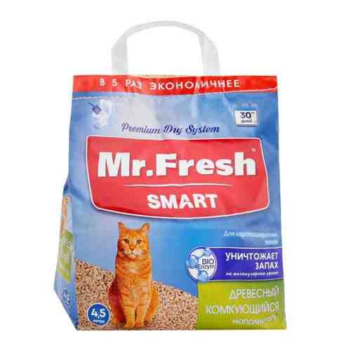 Наполнитель Mr.Fresh SMART для короткошёрстных кошек 4.5 л 2.1 кг арт. 3452360