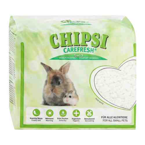 Наполнитель-подстилка Carefresh Chipsi Pure White бумажный белый для мелких домашних животных и птиц 5 л арт. 3404015