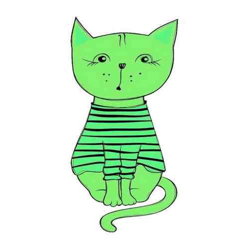 Ночник Люми-Зуми светящаяся кошка в тельняшке А4 арт. 3473065