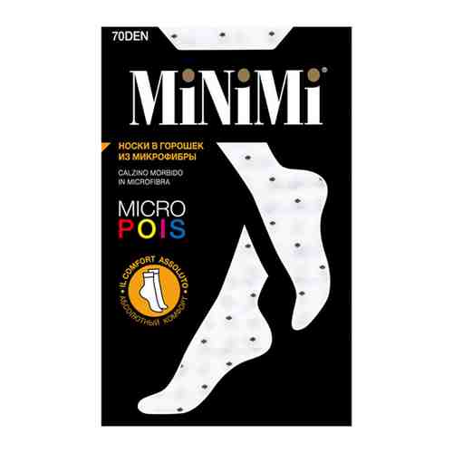 Носки женские Minimi Micro Pois бело-черные синтетические 70 den арт. 3421945
