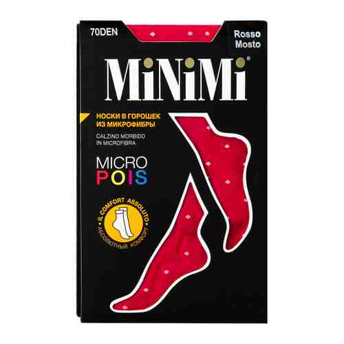 Носки женские Minimi Micro Pois темно-красные синтетические 70 den арт. 3421951