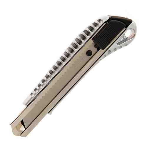 Нож канцелярский Brauberg Metallic рифленый с автофиксатором 18 мм арт. 3382875