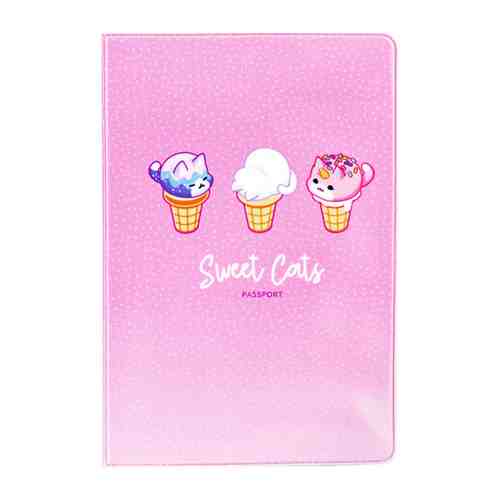 Обложка для паспорта Meshu Sweet cats ПВХ 2 кармана арт. 3454572