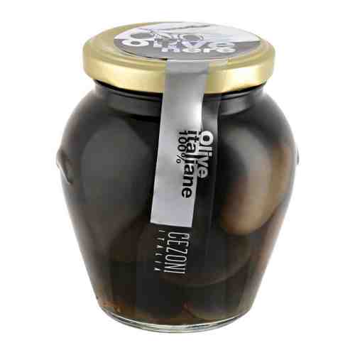 Оливки Cezoni черные гигантские с косточкой 290 г арт. 3460849