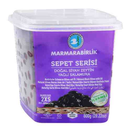 Оливки Marmarabirlik Sepet Seresi 2xs с маслом черные натуральные с косточкой 815 г арт. 3475972