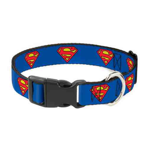 Ошейник Buckle-Down Супермен с пластиковой застежкой синий 28-43 см арт. 3418037