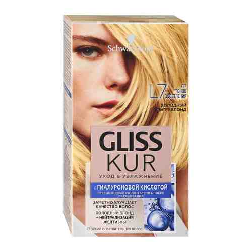Осветлитель для волос Gliss Kur стойкий Уход & Увлажнение L7 Холодный ультраблонд 142.5 мл арт. 3417052
