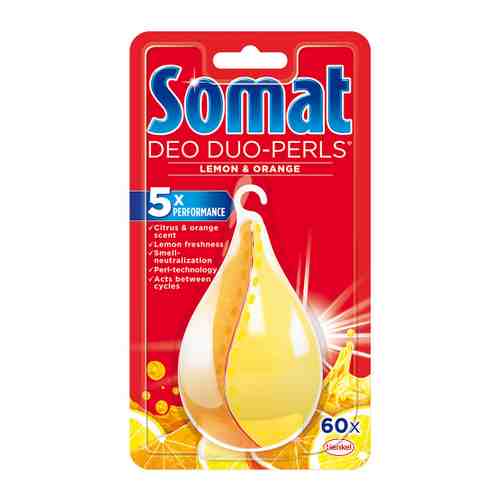 Освежитель для посудомоечной машины Somat Лимон & Апельсин 17 г арт. 3351267