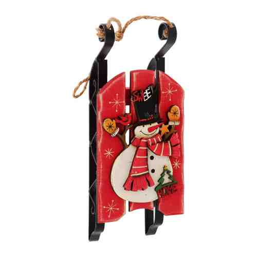 Панно-сани Holiday Classics с рождественским рисунком красное 10.5х5.8х22.5 см арт. 3484522