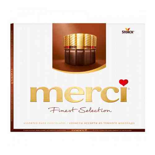 Конфеты Merci Storck шоколадные Ассорти 4 вида темного шоколада 250 г арт. 3075543