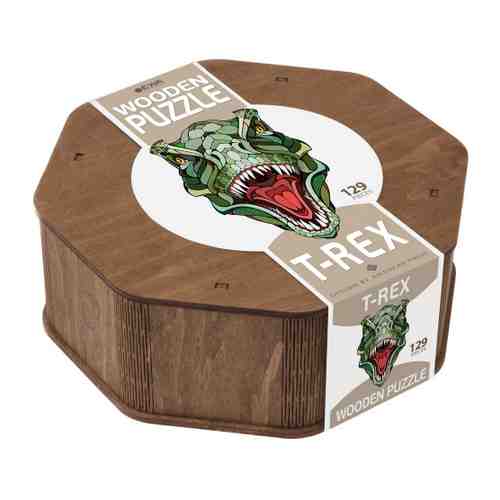 Пазл-головоломка Eco Wood Art деревянный Динозавр T-REX XL (29 деталей) арт. 3503234