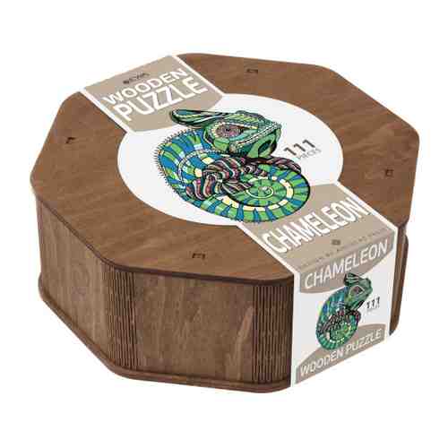 Пазл-головоломка Eco Wood Art деревянный Хамелеон XL (111 деталей) арт. 3503209