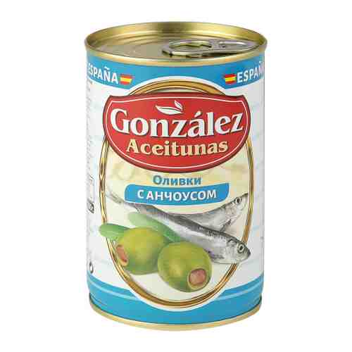 Оливки Gonzalez зеленые с анчоусом 300 г арт. 3391748