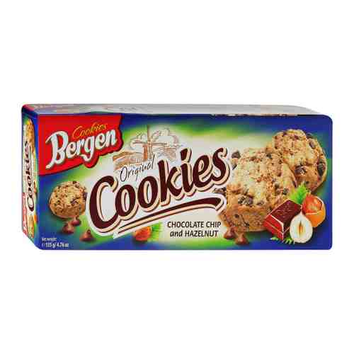 Печенье Bergen Original Cookies с кусочками шоколада и лесным орехом 135 г арт. 3405780