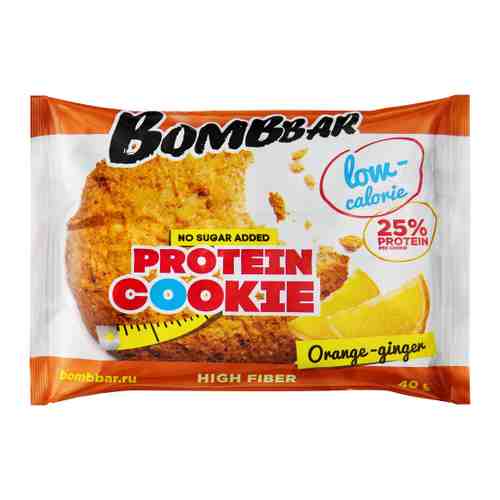 Печенье Bombbar протеиновое неглазированное Апельсин Имбирь 40 г арт. 3372264