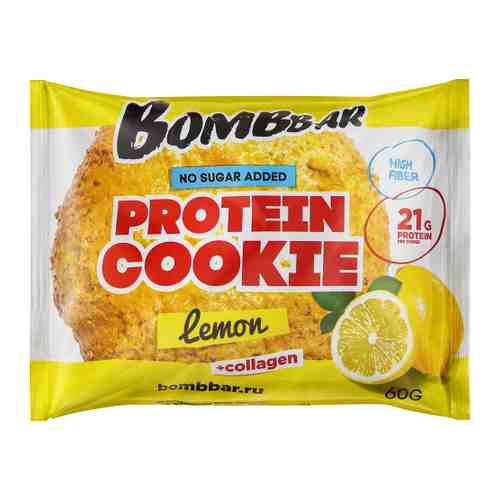Печенье Bombbar протеиновое неглазированное Лимон 60 г арт. 3448961