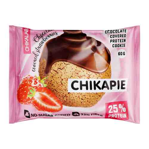 Печенье Chikalab Клубника в шоколаде 60 г арт. 3496668