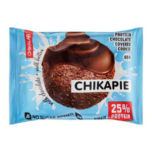 Печенье Chikalab протеиновое глазированное с начинкой шоколадное 60 г арт. 3448933