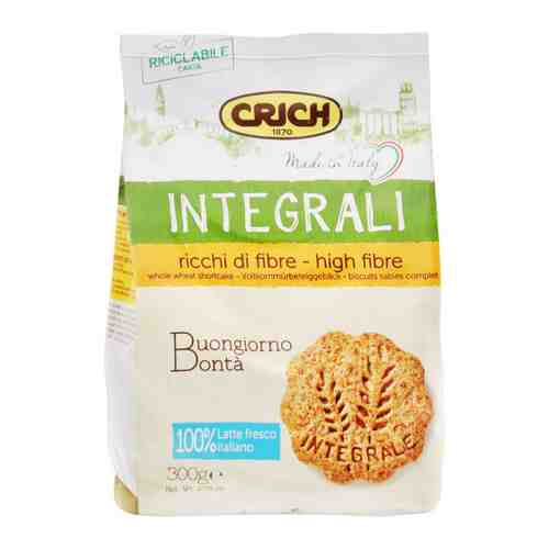 Печенье Crich Wholewheat Biscuits песочное цельнозерновое 300 г арт. 3518083