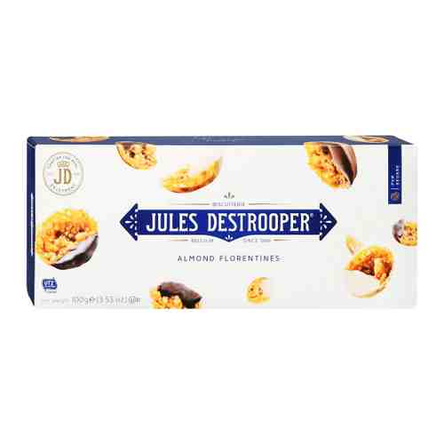 Печенье Jules Destrooper Almond Florentines с миндалем и шоколадом 100 г арт. 3494962