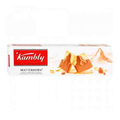 Печенье Kambly Matterhorn с шоколадно-сливочной начинкой и нугой в шоколаде 100 г арт. 3362808