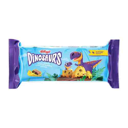 Печенье Kellogg's Dinosaurs сдобное банановое с кусочками молочного шоколада 120 г арт. 3406198