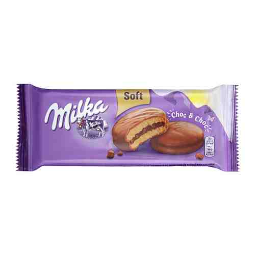 Печенье Milka Choc & Choc сдобное с какао-начинкой и кусочками молочного шоколада 150 г арт. 3405135